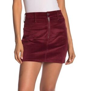 Madewell Velveteen Velvet Zip Mini Skirt
